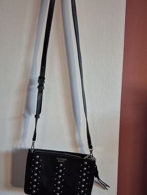Victoria's Secret Black Crossbody Bag with Silver Studs